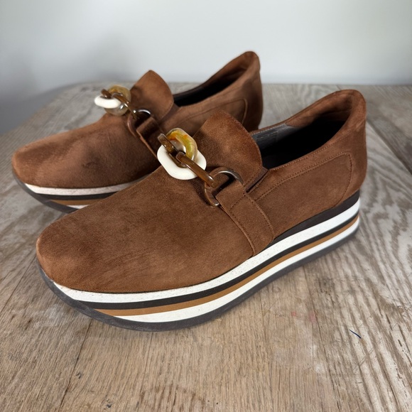 Softwaves Gada Loafer in Chocolate Brown Striped Platform Women’s Size 41 - Picture 12 of 12